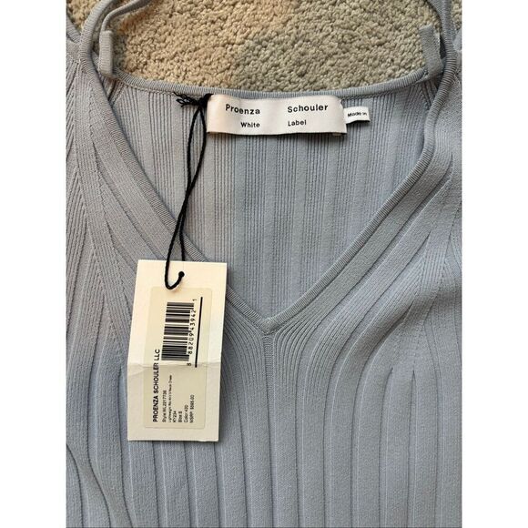 NWT PROENZA SCHOULER Rib Knit V-Neck Fit & Flare Midi Dress, $500 - Picture 8 of 11